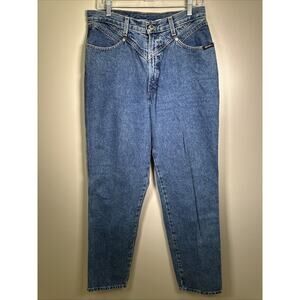 VTG Rockies Jeans Women's 16/32 Yoke Front Bareback High Rise Dark Blue Wash
